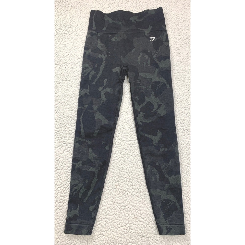 Gymshark Leggings Womens Medium Black Camo Seamless High Waisted Activewear